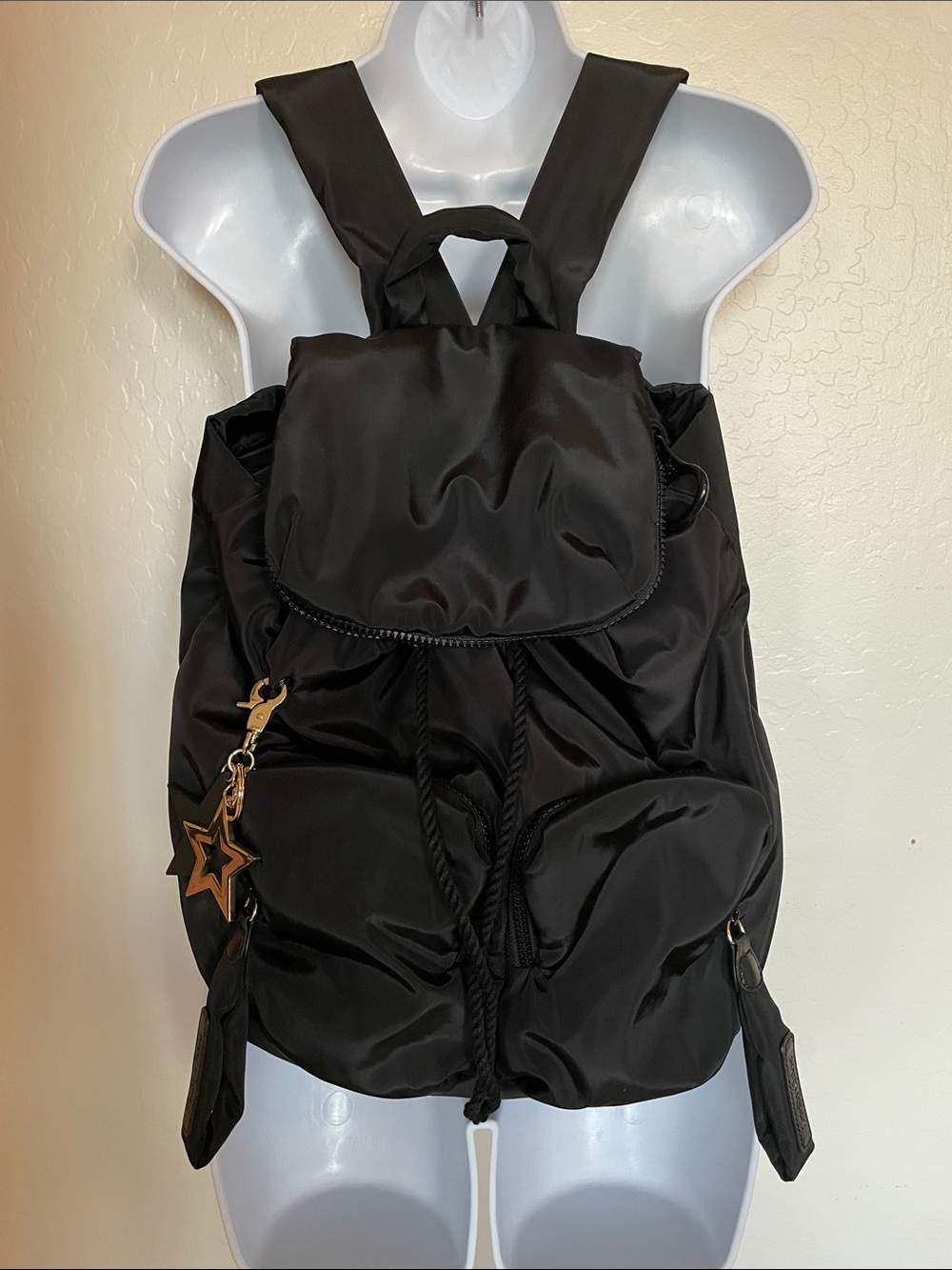 See By Chloé Black Nylon Backpack with Star Charm